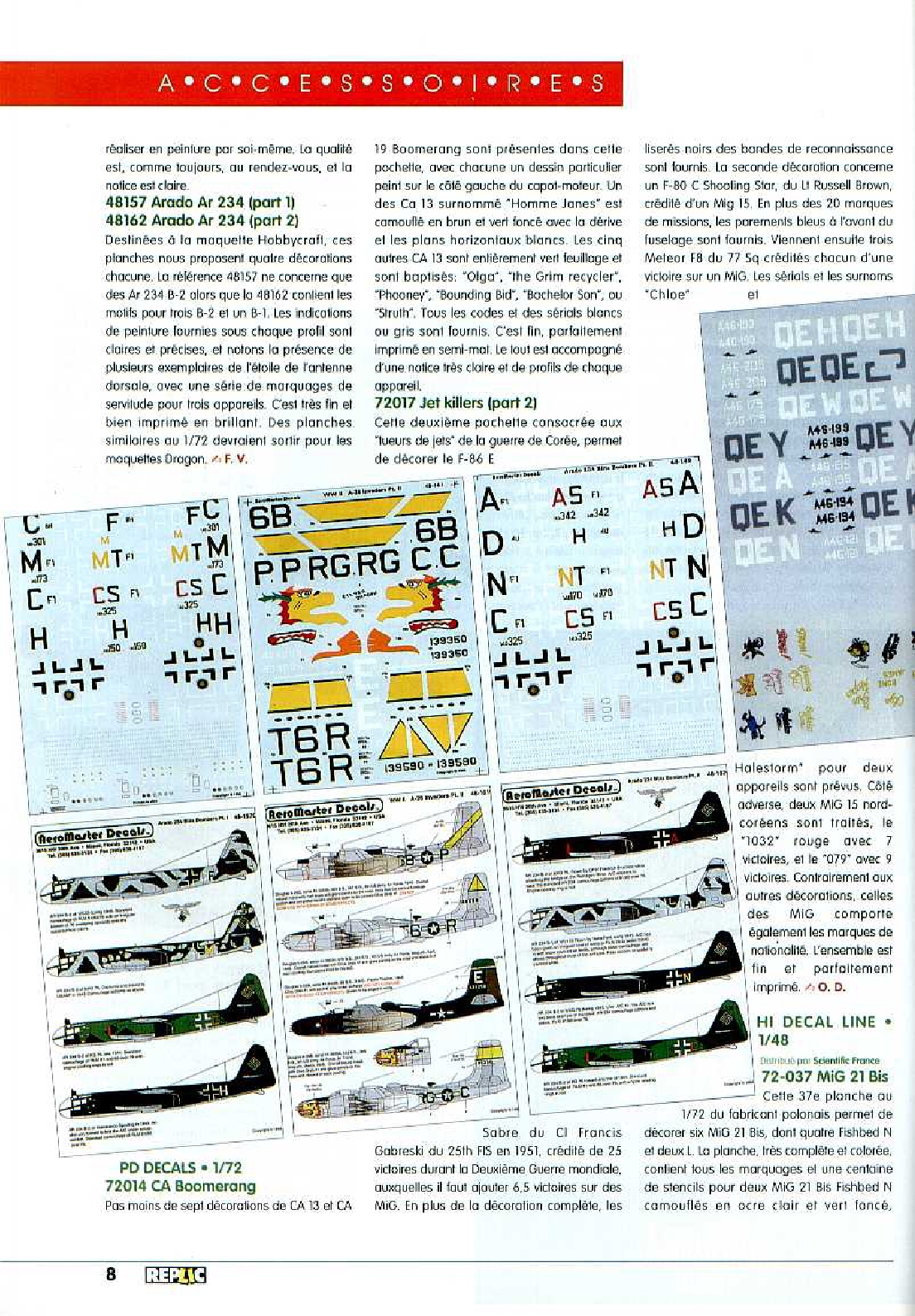 Replic 048 - Potez 63-11, I-16 type 18, F-A-18 Hornet, Bf-109 F